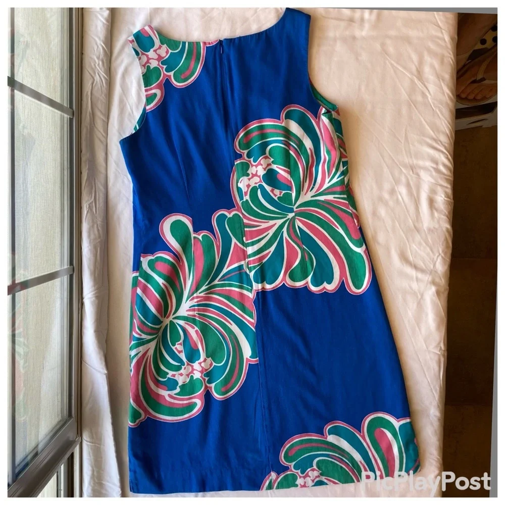 &Lilly Pulitzer Stephanie Shift Style#86273 Novelty Big Bang print Brewster Blue - Picture 10 of 16